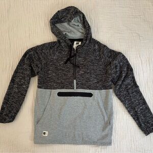 Men's Black and Gray Zip-Up Sweater